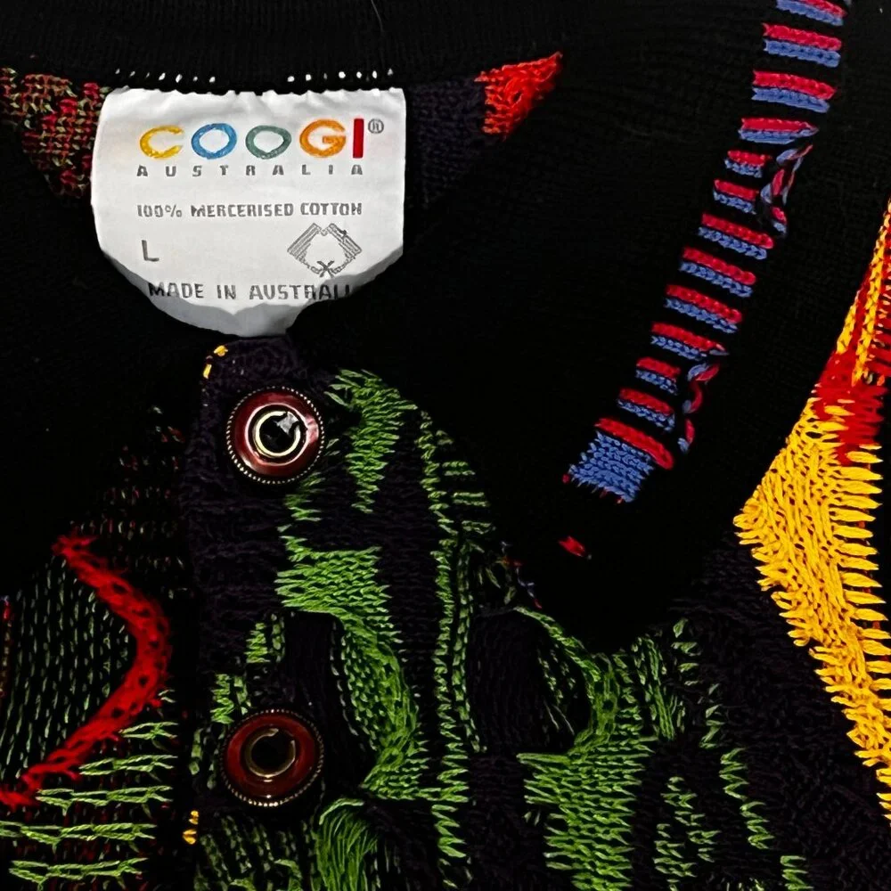 COOGI Australia Rare Vintage Hip-Hop Biggie Smalls 3D Knit Multicolor Sweater - Picture 5 of 17